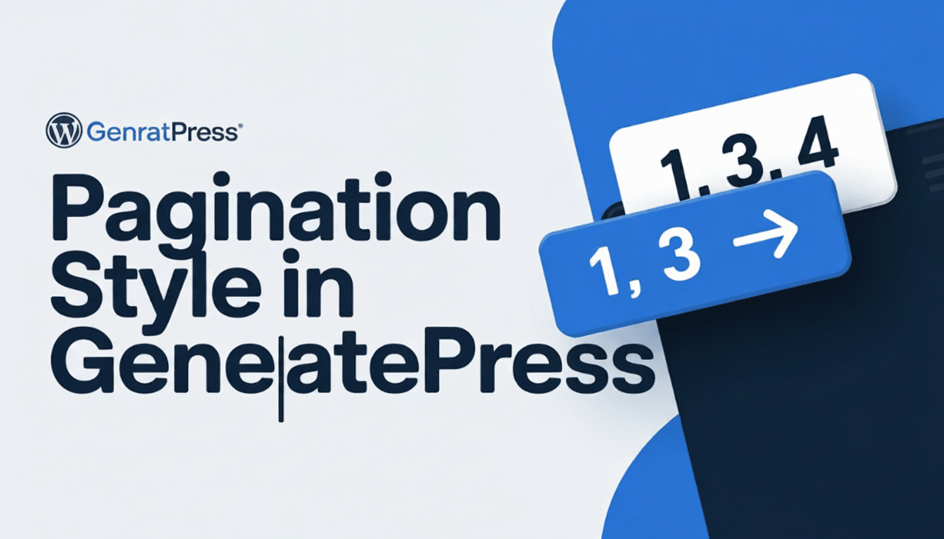 Pagination Style Generatepress Theme