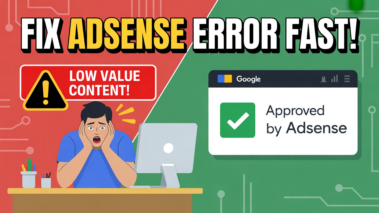 How to Fix Google AdSense low value content error